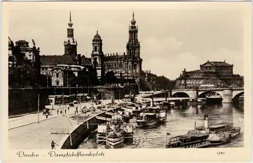 Fotokarte Altstadt Dresden Drježdźany Dampfschifflandeplatz 1958