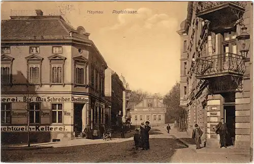 Haynau Chojnów Poststrasse - Geschäfte 1912