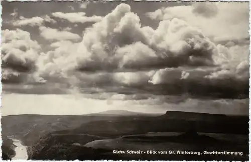 Sächsische Schweiz  vom Gr Winterberg Gewitter Schmilka Bad Schandau  1960