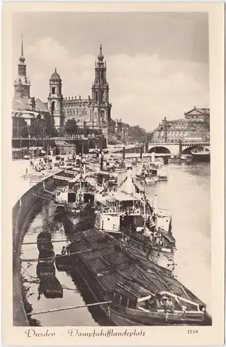 Fotokarte Altstadt Dresden Drježdźany Dampferanlegestelle 1959