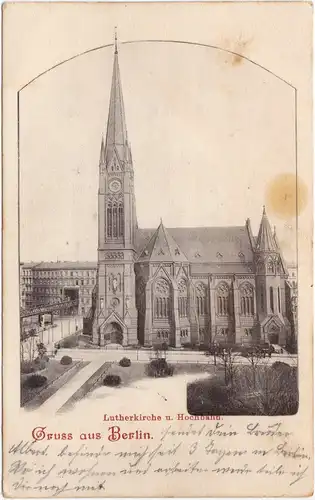 Schöneberg-Berlin Lutherkirche und Hochbahn 1903