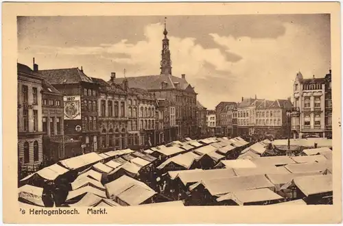 Den Bosch (’s-Hertogenbosch) Markt - markttreiben 1928