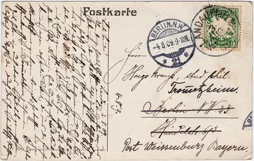 Landau in der Pfalz Kaiserring mit Justizgebäude 1909