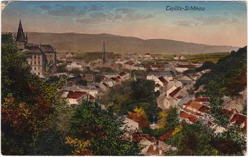 Teplitz - Schönau Teplice Straßenpartie und Strasse 1913