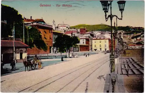 Genua Genova (Zena) Via Milano 1913