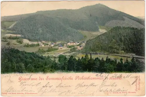 Pirkenhammer Březová u Karlových Var Blick auf die Stadt 1903