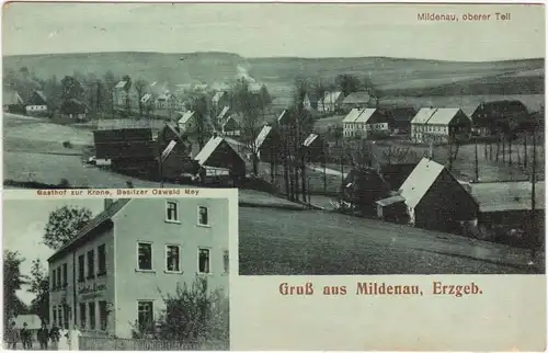 Mildenau 2 Bild: Stadt und Gasthof zur Krone 1916