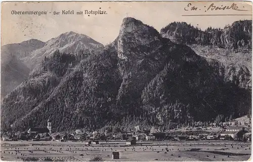 Oberammergau Ort und Kopfel mit Notspitze 1910