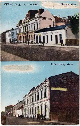 Witkowitz-Ostrau Vítkovice Moravska Ostrava Robotnicky dom - Straßenpartien 1913