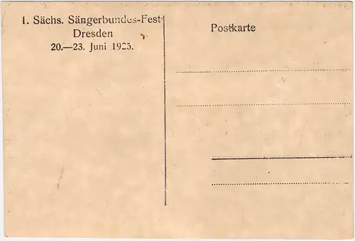 Dresden Drježdźany Sängerhalle - 1. Sächsische Sängerbundes-Fest 20.-23.06.1925 1925