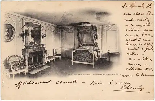 Versailles Palais du Petit Trianon - Chambre de Marie-Antoinette CPA g1899