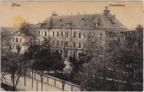 Zittau Partie am Krankenhaus 1919