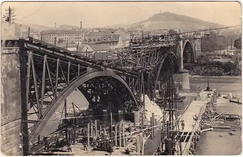  zerstörte Brücke und Stadt (Erster Weltkrieg) 1918