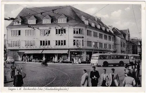 Siegen Reichwalds-Ecke (Hindenburgbrücke) - Omnibus 1956