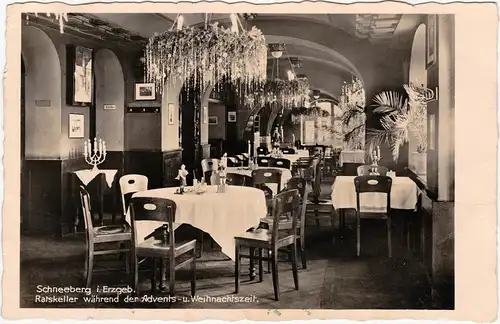 Schneeberg (Erzgebirge) Ratskeller während der Weinachtszeit 1930