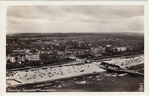 Zinnowitz Luftbild - Strand, Promenade und Hinterland 1931