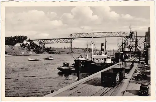 Holtenau-Kiel Holtenå Nordhafen - Verladekran - Schiff und Eisenbahn 1952