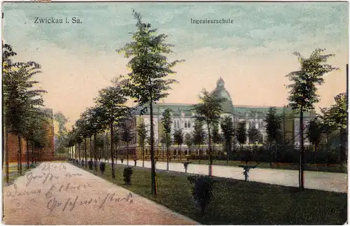 Zwickau Partie an der Ingenieursschule 1908