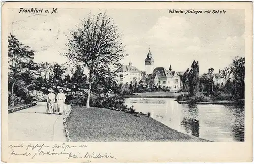 Ostend-Frankfurt am Main Viktoria-Anlagen mit Schule 1911