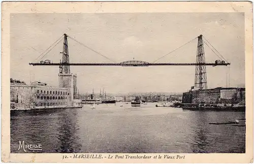 Marseille Le Pont Transbordeur et le Vieux Port 1934