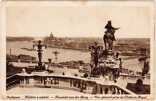 Budapest Kilátás a várból  Ansichtskarte Magyar 1935