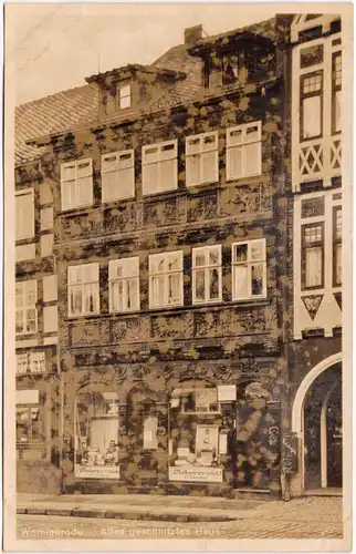 Wernigerode Altes geschnitztes Haus - Straße 1930