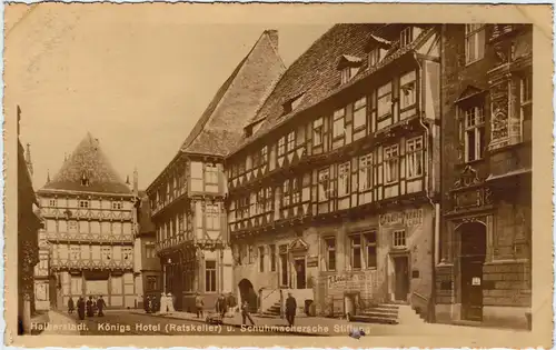 Halberstadt Straßenpartie Königs Hotel, Schumachersche Stiftung 1930
