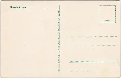 Herrnhut Straßenpartie zur Kirche 1916