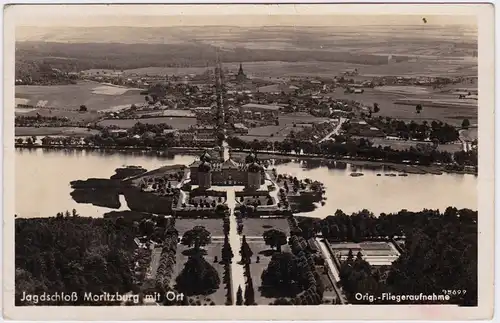 Moritzburg Luftbild Schloss und Ort 1930