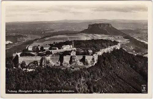 Königstein (Sächsische Schweiz) Luftbild - Festung und Umgebung 1932