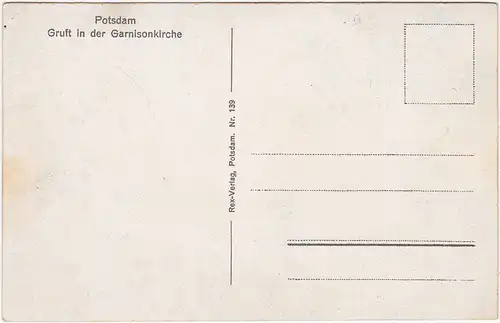 Potsdam Gruft in der Garnisisonskirche Friedrich der Große, Friedrich Wilhlem I 1932