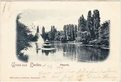 Landau in der Pfalz Partie im Ostpark 1899