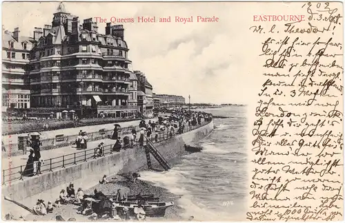 Eastbourne The Queens Hotel and Royal Parade 1902
