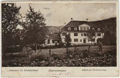 Oberammergau Fachschule für Holzschnitzerei 1910