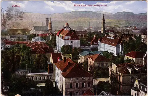 Zittau Blick über die Stadt 1924