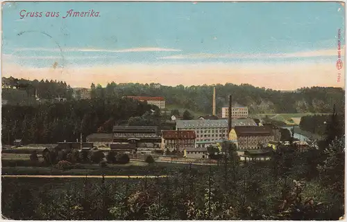 Amerika (Mulde)-Penig (Mulde) Blick auf die Stadt 1909