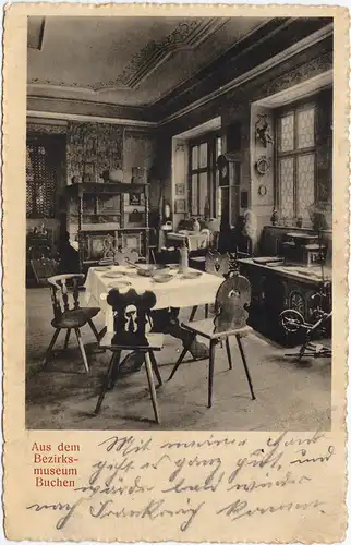 Buchen (Odenwald) Innenansicht des Bezirksmuseums 1914
