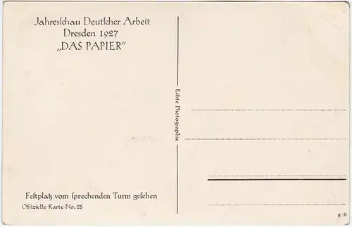 Dresden Drježdźany Jahresschau Deutscher Arbeit - Gelände und Stadt 1927