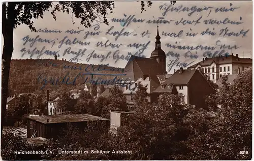 Reichenbach (Vogtland) Unterstadt mit Schöner Aussicht 1929