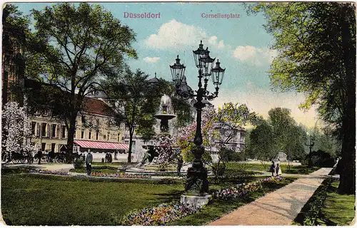 Düsseldorf Partie am Corneliusplatz 1914