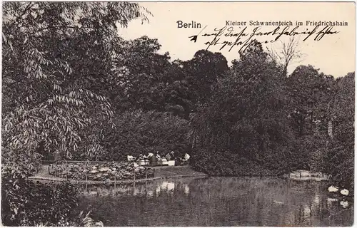Friedrichshain-Kreuzberg-Berlin Partie am kleinen Schwanenteich 1909