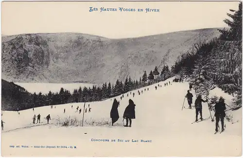 Urbeis Orbey Skifahrer auf der Piste - Vosges 1913