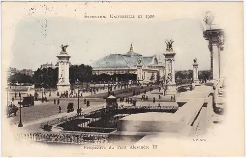 Paris Exposition Universalle de 1900 - Perspective du Pont Alexandre III 1900