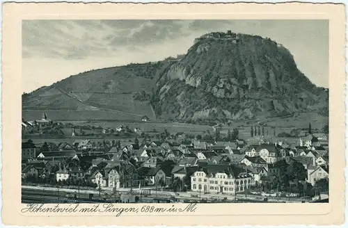 Singen (Hohentwiel) Blick auf Stadt, Bahnhof und Hohentwiel 1928