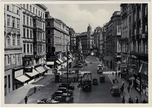 Wien Graben - Geschäfte, Autos 1940
