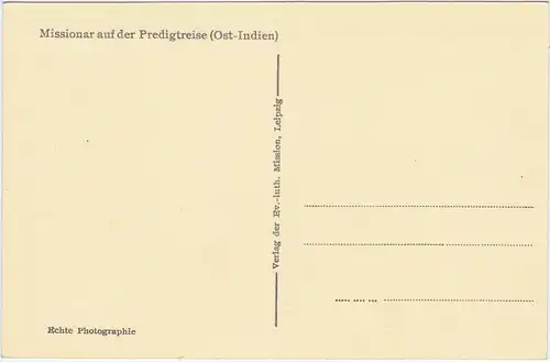  Missionar auf Predigtreise - Ostindien 1930