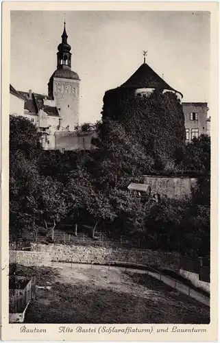 Bautzen Budyšin Alte Bastei (Schlaraffiaturm) und Lauenturm 1932