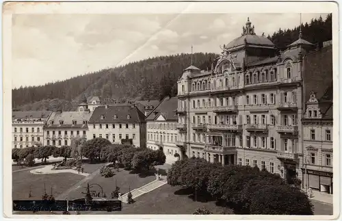Marienbad Mariánské Lázně Promenade und Hotel 1939