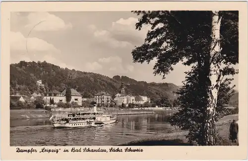 Bad Schandau Dampfer Leipzig in Bad Schandau Ansichtskarte 1957