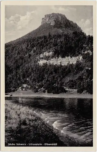 Königstein (Sächsische Schweiz) Lilienstein Elbansicht 1953